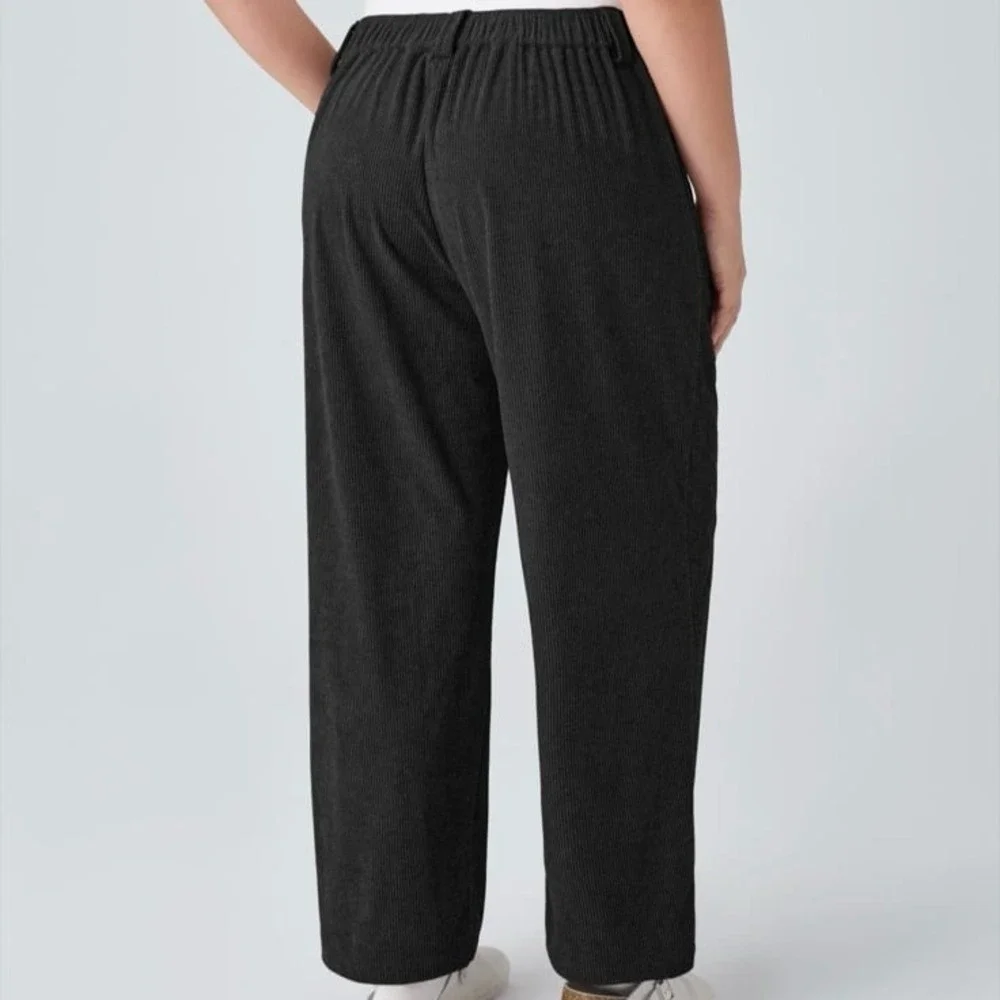 Halara AuraCord Mid‎ Rise Corduroy Casual Pants Black 1X
